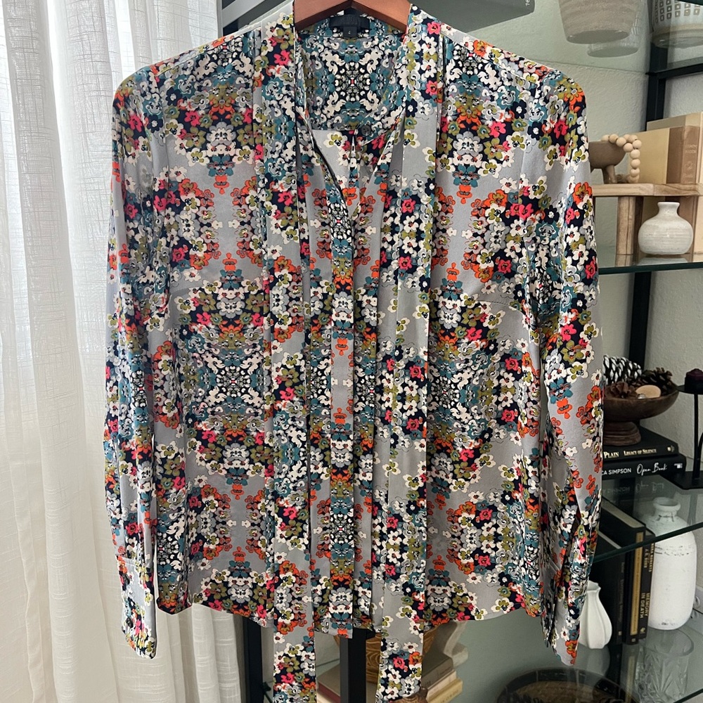 J. Crew silk button down top 4
